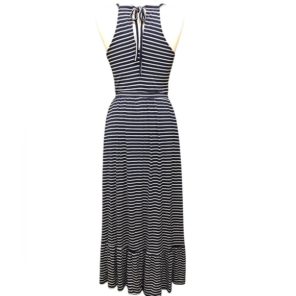 NWT- Old Navy High-Neck Ruffle-Hem Striped Maxi Dress - Picture 5 of 8